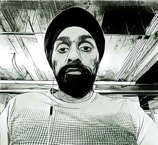 Sketch portrait of Harvey Kandola